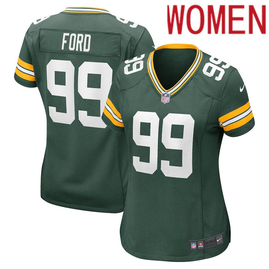Women Green Bay Packers 99 Jonathan Ford Nike Green Player Game NFL Jersey